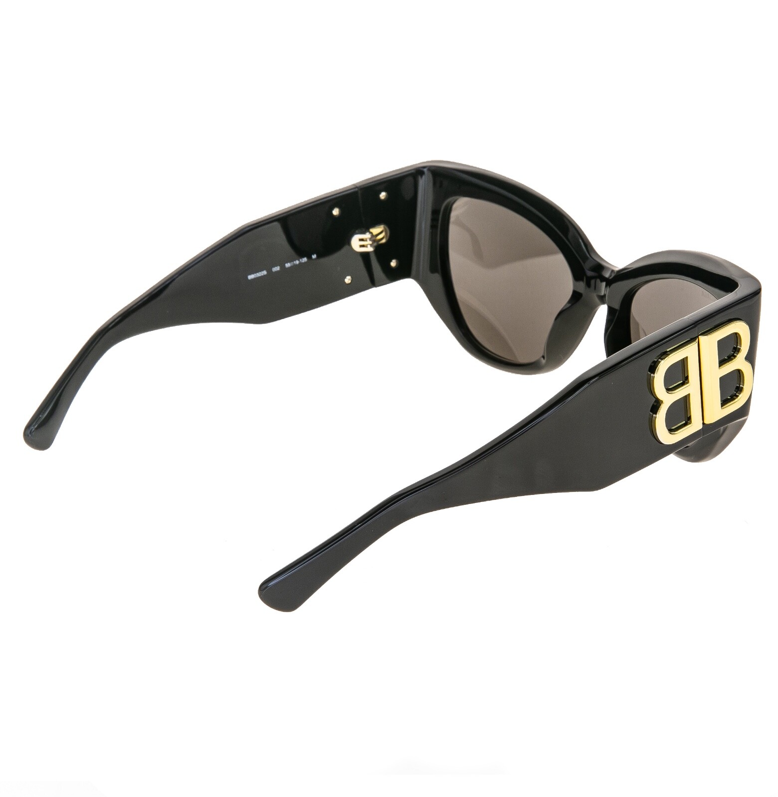 Pre-owned Balenciaga Bossy Cat 0322 Black Fashion Geometric Unisex Sunglass Bb0322s 002 In Gray