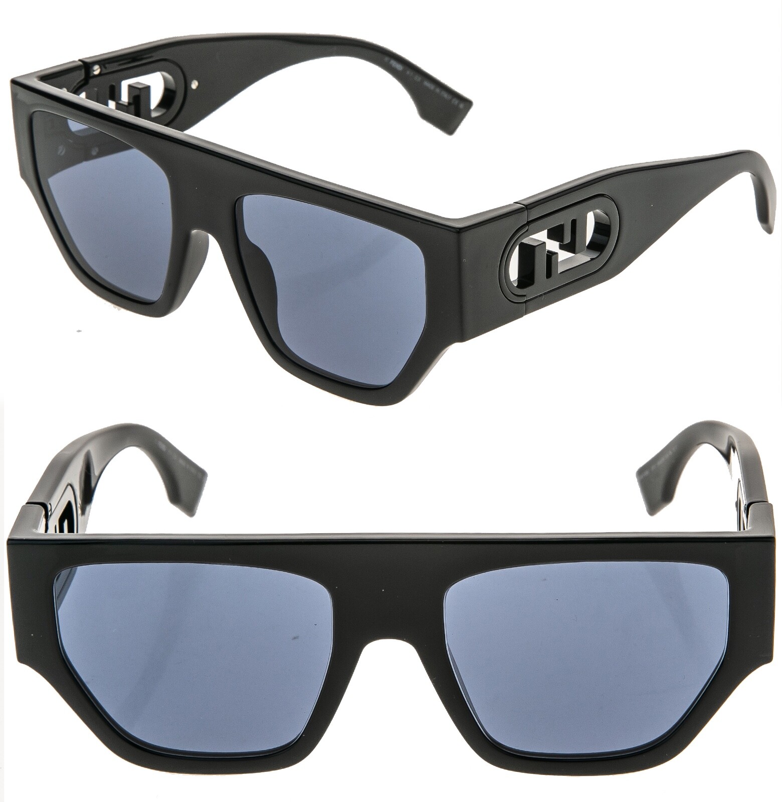 Pre-owned Fendi O'lock 40108 Black Fashion Ff Lock Logo Mask Unisex Sunglasses Fe40108u In Blue
