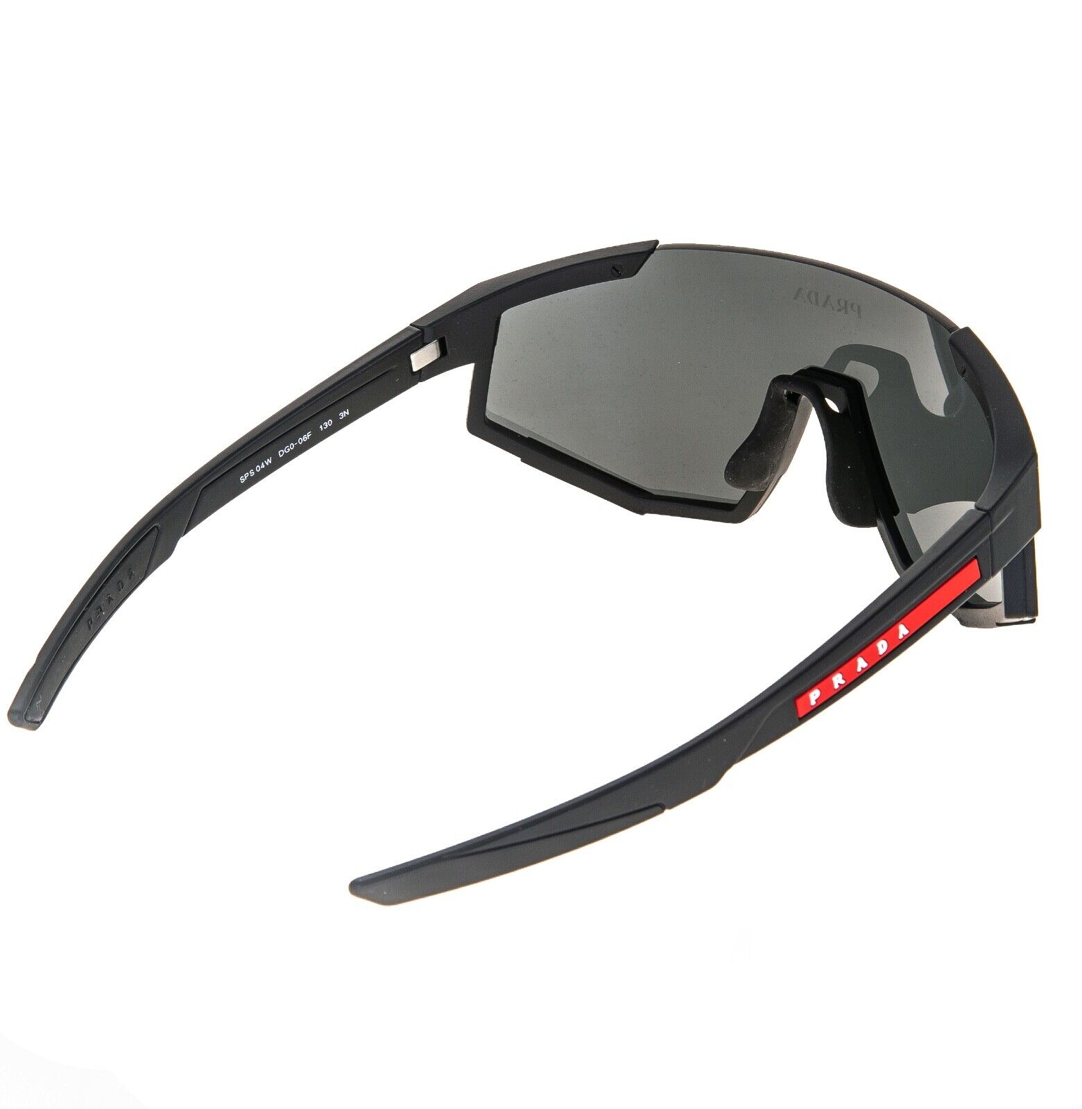 Pre-owned Prada 04w Linea Rossa Impavid Sport Sunglasses Black Pilot Wrap Unisex Ps04ws In Gray
