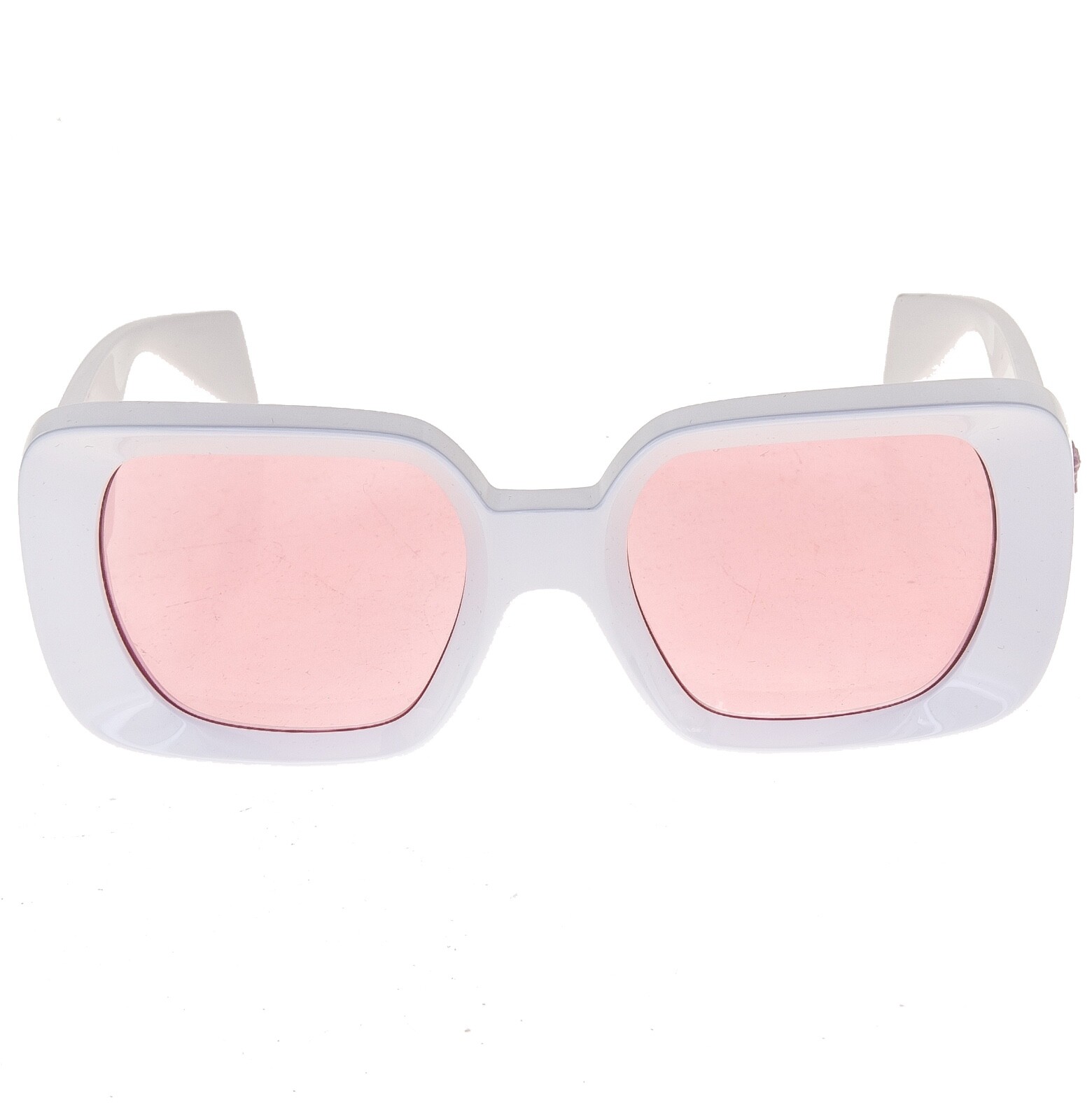 Pre-owned Versace Medusa Medallion 4473 White Pink Ve4473 Unisex Chunky Statement Sunglass
