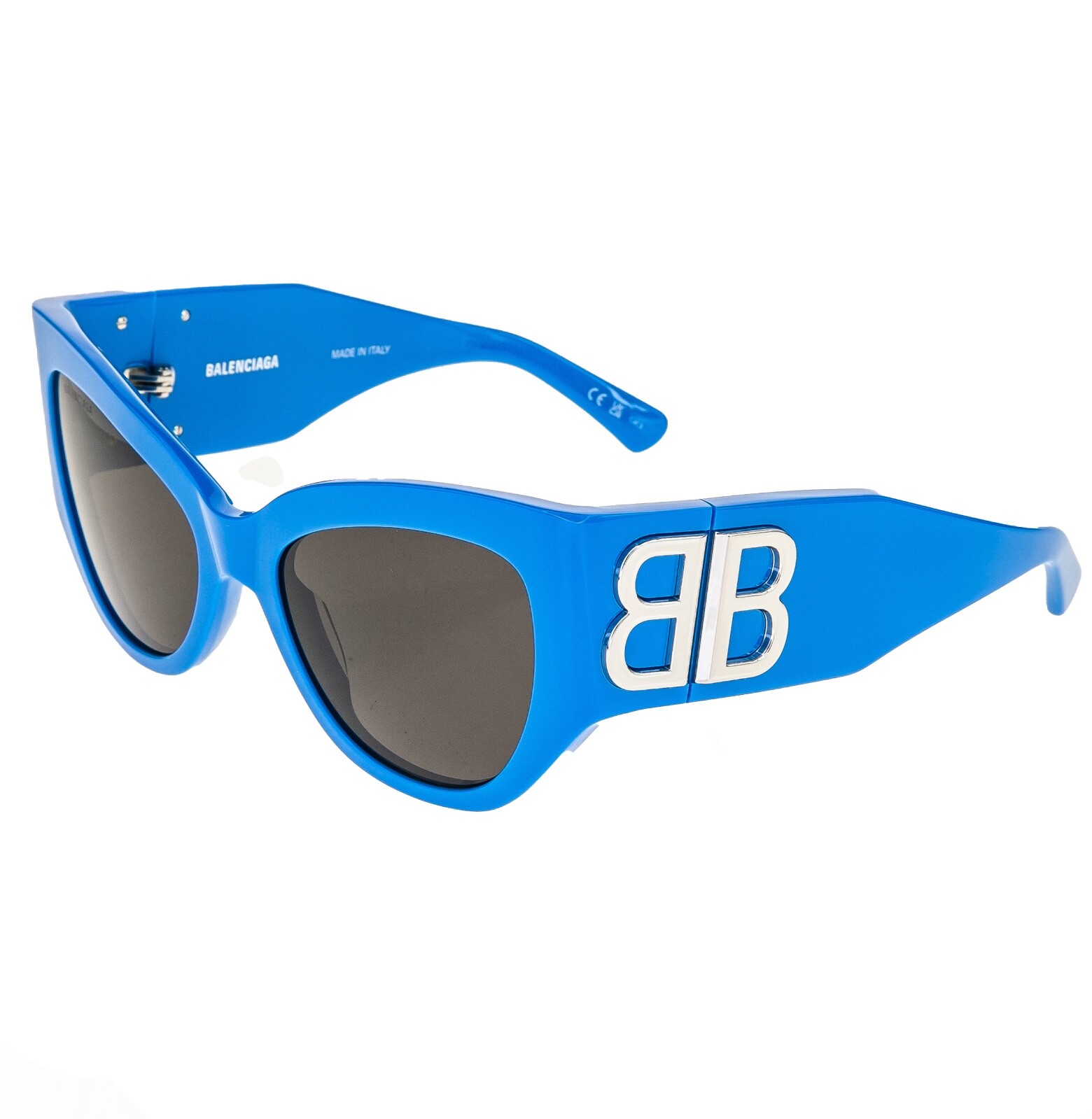 Pre-owned Balenciaga Bossy Cat 0322 Blue Fashion Geometric Unisex Sunglass Bb0322s 006 In Gray