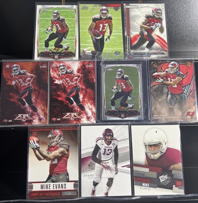 Mike Evans RC Lot of 10 Football Cards Rookie CHROME, Topps Fire, Valor SP A&M +