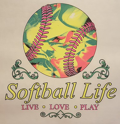 ALL AMERICAN GIRLS SOFTBALL LIFE LIVE * LOVE * PLAY LONG SLEEVES SHIRT SC-81