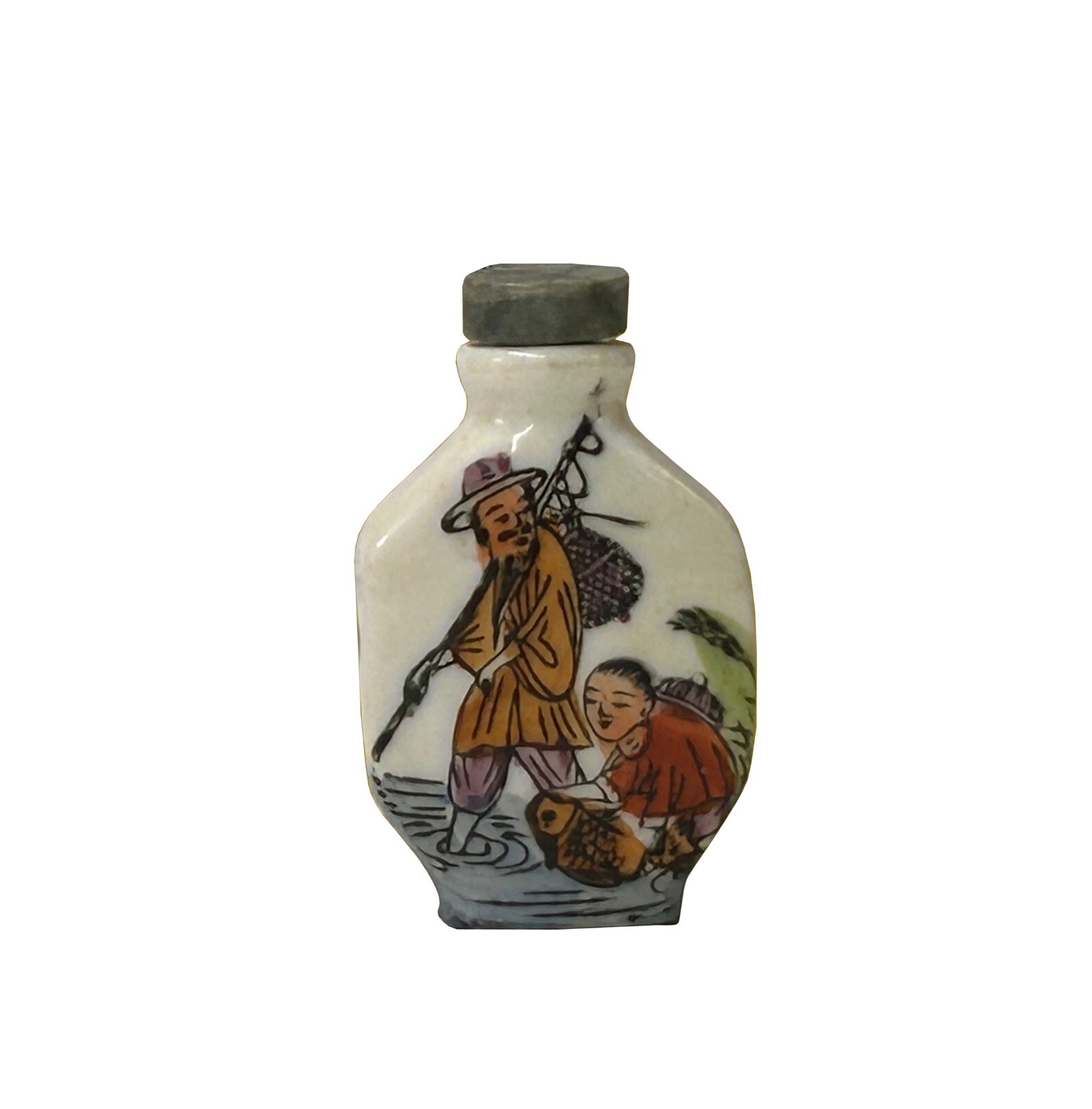 Chinese White Porcelain Bottle with People Figure Graphic ws1259S Chinese White Porcelain Bottle with People Figure Graphic ws1259S