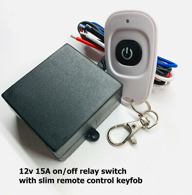12V DC 15A 315mhz wireless on off relay switch with remote control key fobs RM01