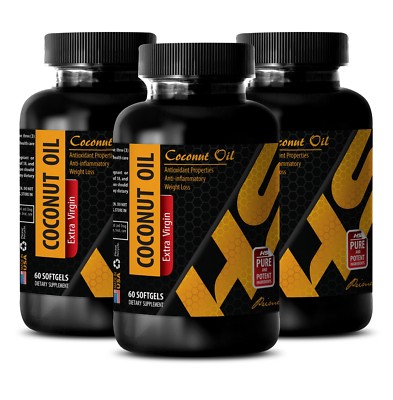kidney cleanse - EXTRA VIRGIN COCONUT OIL 3000mg - super antioxidant - 3 Bottles