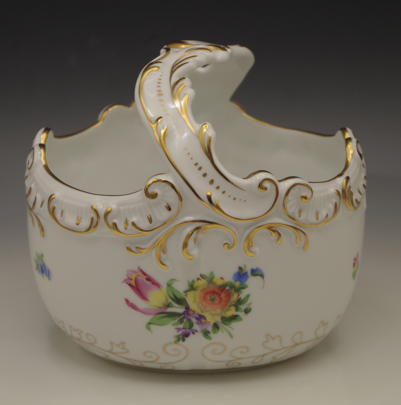 HEREND HUNGARY PORCELAIN PRINTEMPS BRIDE BASKET 7461/BT RARE