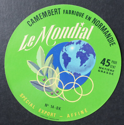 Etiquette fromage CAMEMBERT NORMANDIE LE MONDIAL  cheese label 7
