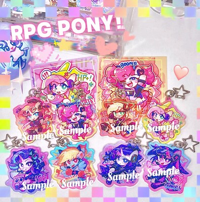 My Little Pony RPG! Theme Pinkie Pie Fluttershy Rainbow Dash Acrylic Keychain