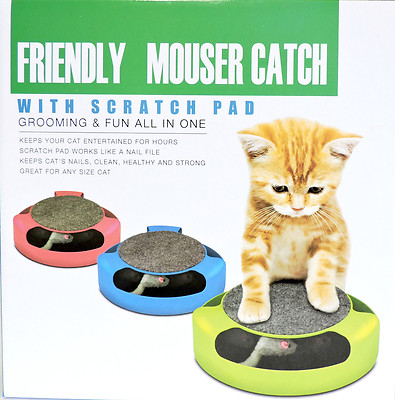 Mouse Catch Cat Toy Groomer Scratch Pad Pet Fun Kitten Interactive Playtime