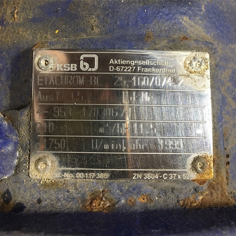 KSB ETACHROM BC 25/160/074.2 CLOSE COUPLE PUMP, VEM K21R-8C