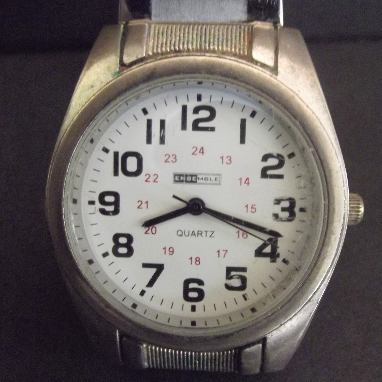 Ensemble Vintage Men's Quartz Watch For Parts V377 Military Time Hours