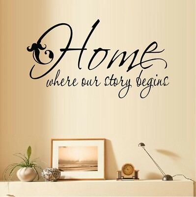 Home where our story begins Vinyl Decal  Home Décor 12'' x 21'' 