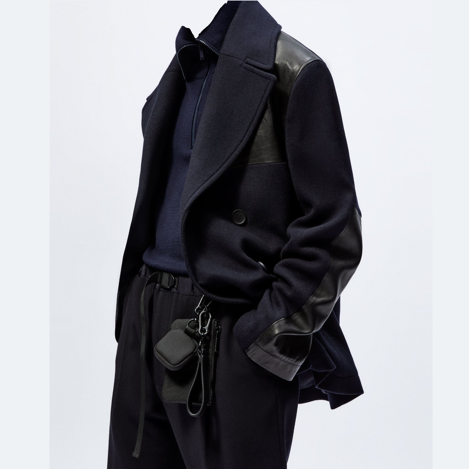 ZARA STUDIO NICHOLSON ピーコート ネイビー ウール STUDIO NICHOLSON + ZARA -現代生活のためのタイムレスな