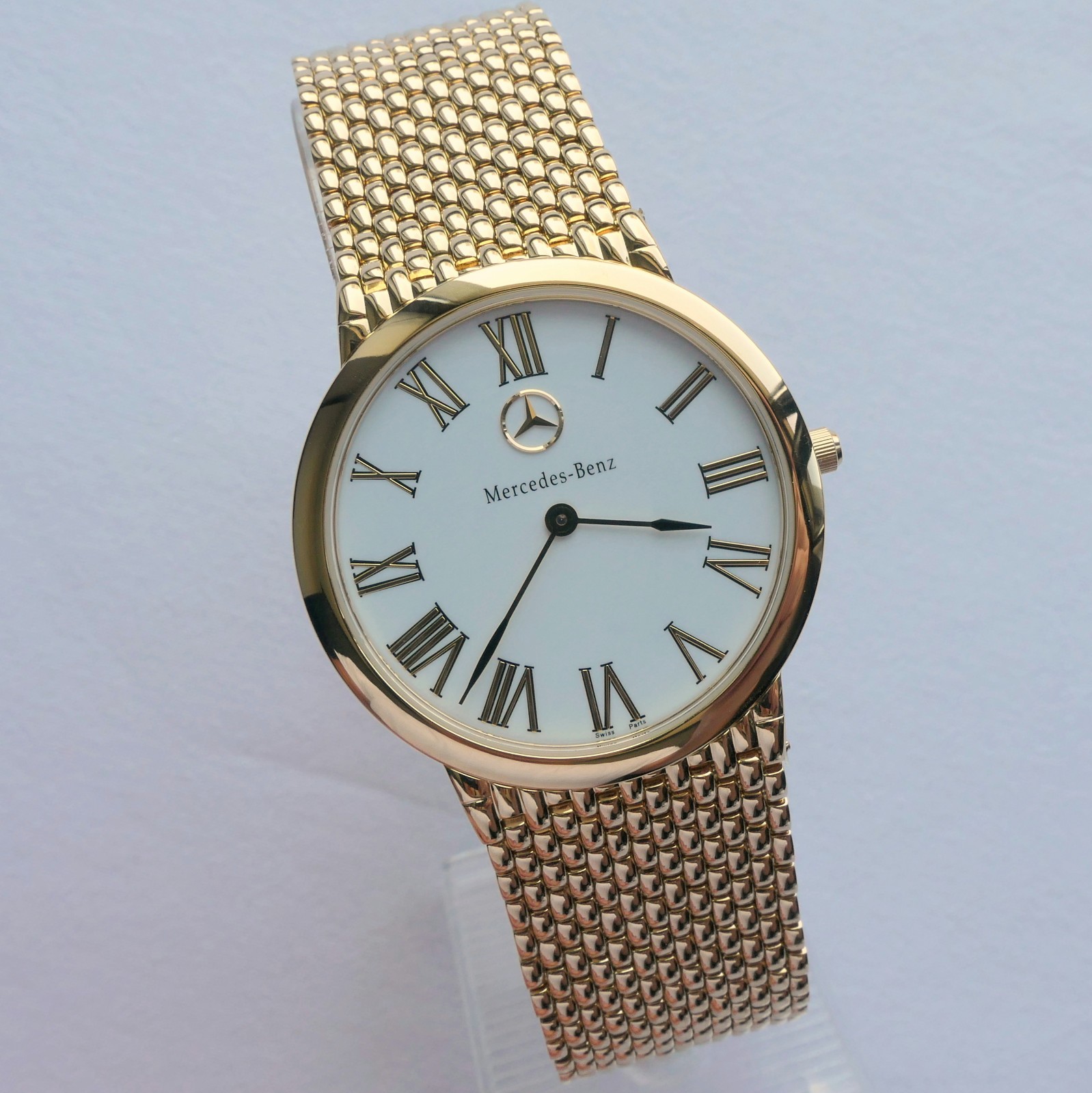 【希少品】　Mercedes-Benz　SWISS　MADE　腕時計 Mercedes Benz Classic Car Accessory 18k Gold Plated Swiss