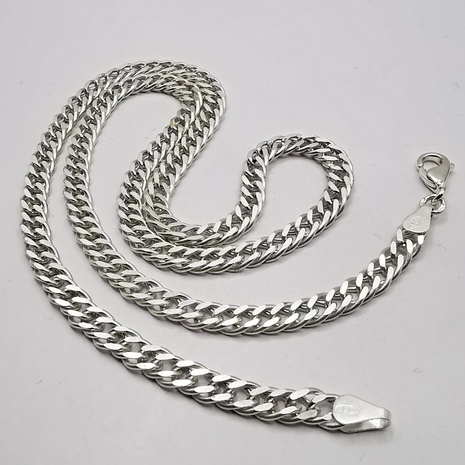 アクセサリー vintage S curve chain silver necklace 20” 4mm, vintage sterling silver 925 twisted curb chain