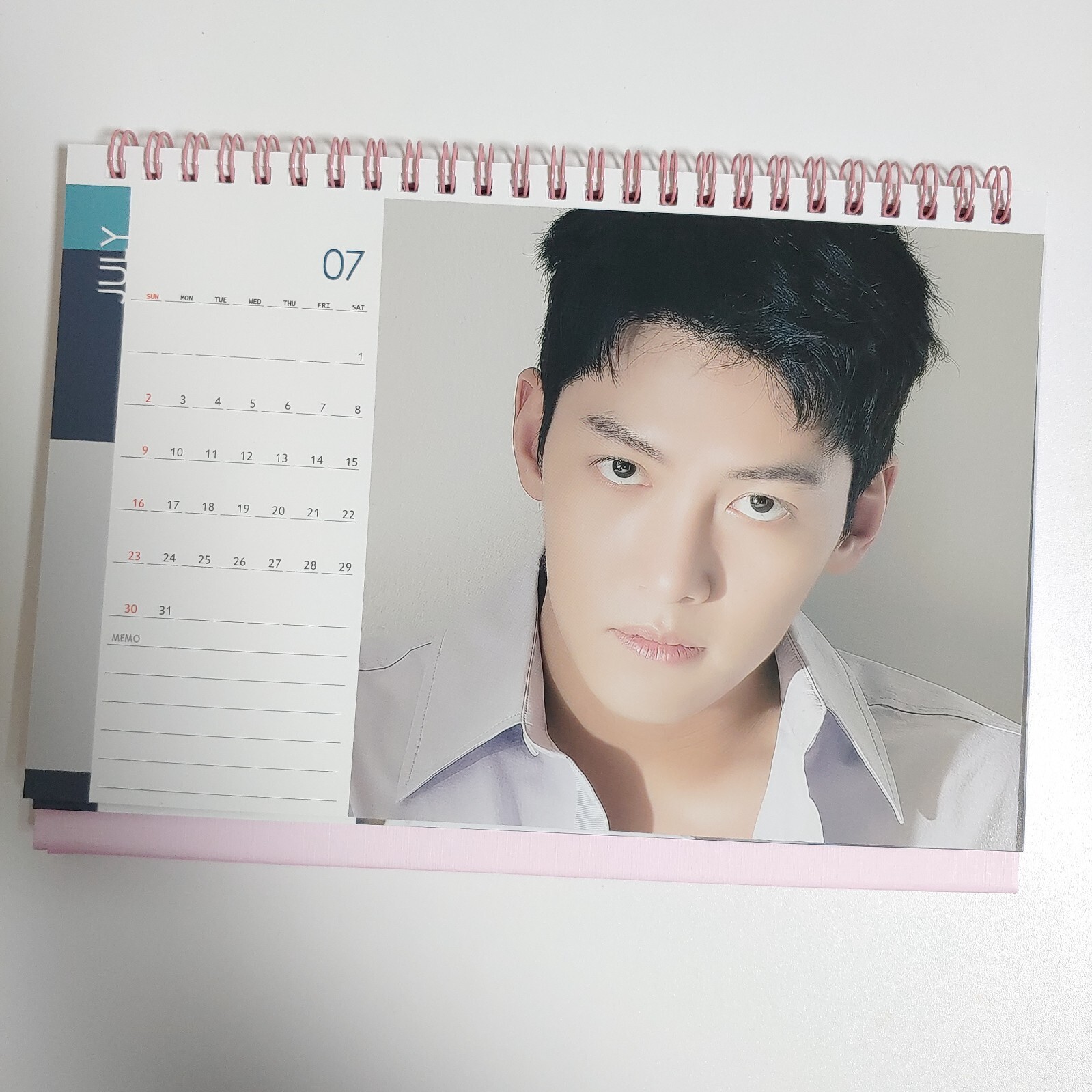 Ji Chang Wook Photo Desk Calendar 2023 2024 Calender Pink Sticker