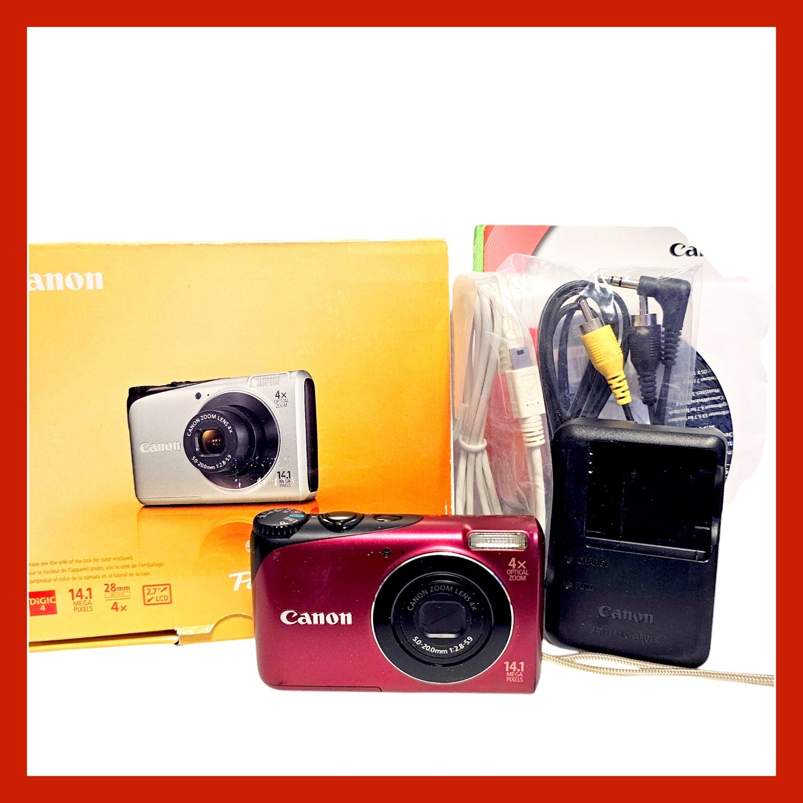 CANON A2200 パワーショット デジカメ 1410万画素 充電器付き