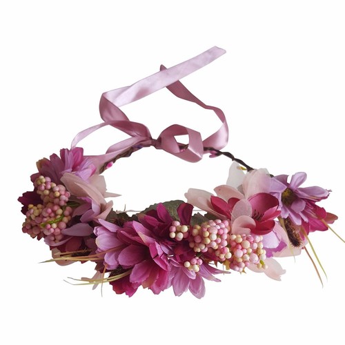 Colette Malouf Leather Flower & Mesh Wire Headband | eBay UK
