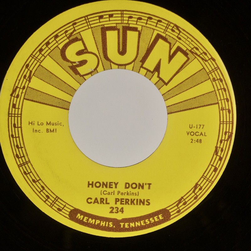 CARL PERKINS: Blue Suede Shoes US SUN 234 Orig Rockabilly 45 Superb