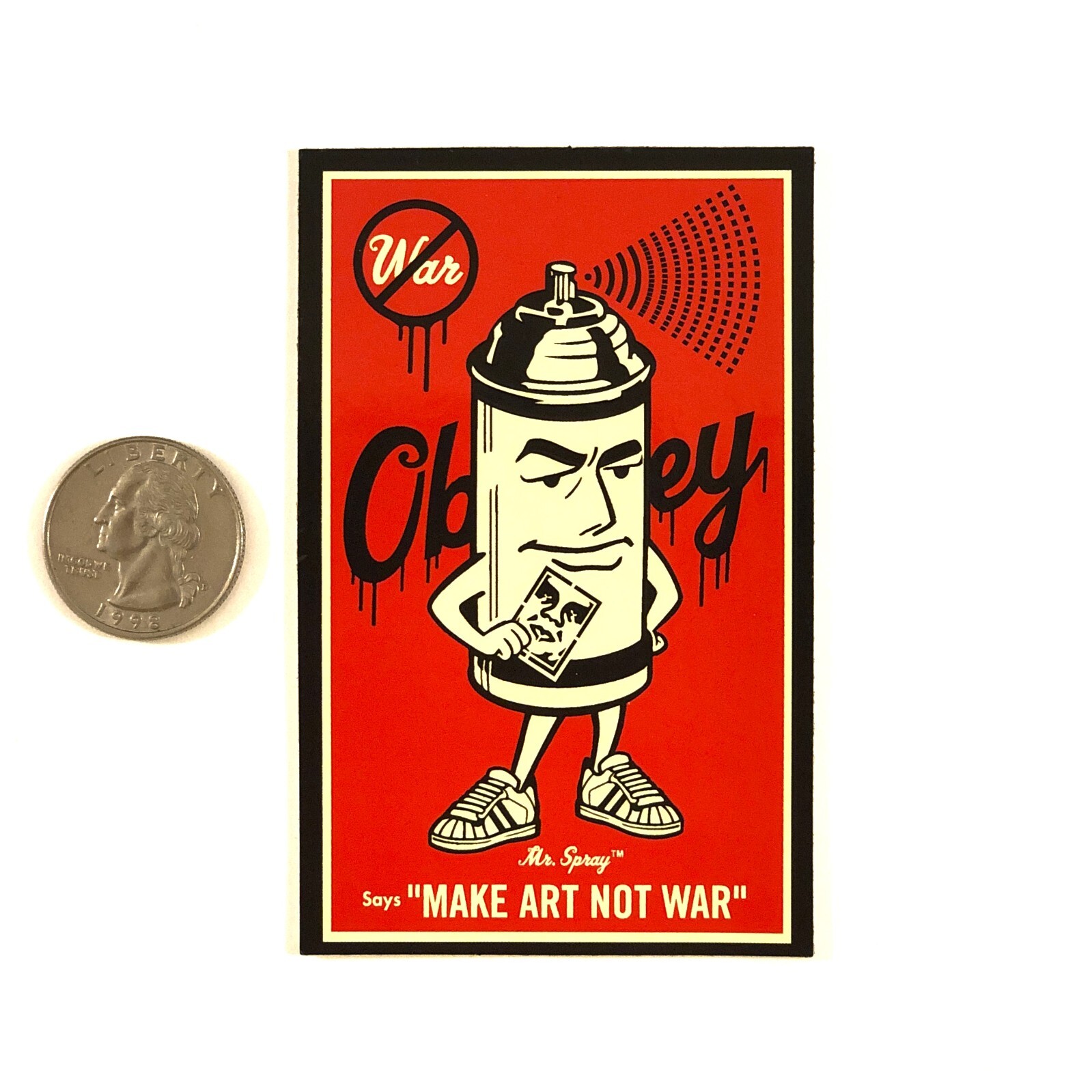 RARE 2007 SHEPARD FAIREY MR SPRAY STICKER - Obey Giant