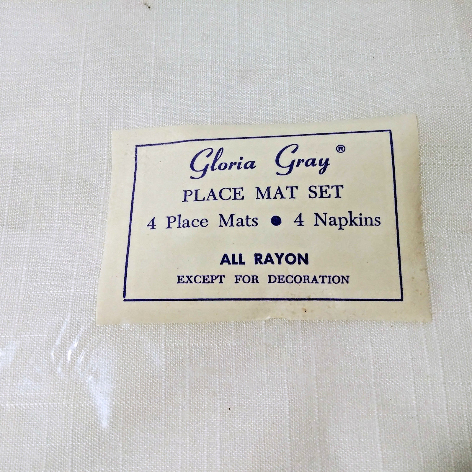 Place Mat Set With Napkins Gloria Gray NEW Vintage Pink Floral Rayon