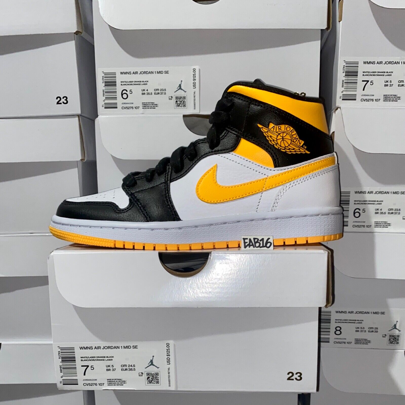 Nike WMNS Air Jordan 1 Mid SE Laser Orange White Black Nike WMNS Air Jordan 1 Mid SE Laser Orange White Black