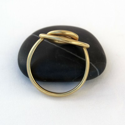 Pre-owned Handmade 18k Gold Ring, Gold Statement Ring, 3 Gold Link Ring, Cocktail Ring, Solid Gold