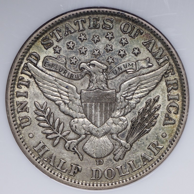 1908-D Barber Half Dollar NGC XF45 Nice Surfaces & Even Patina