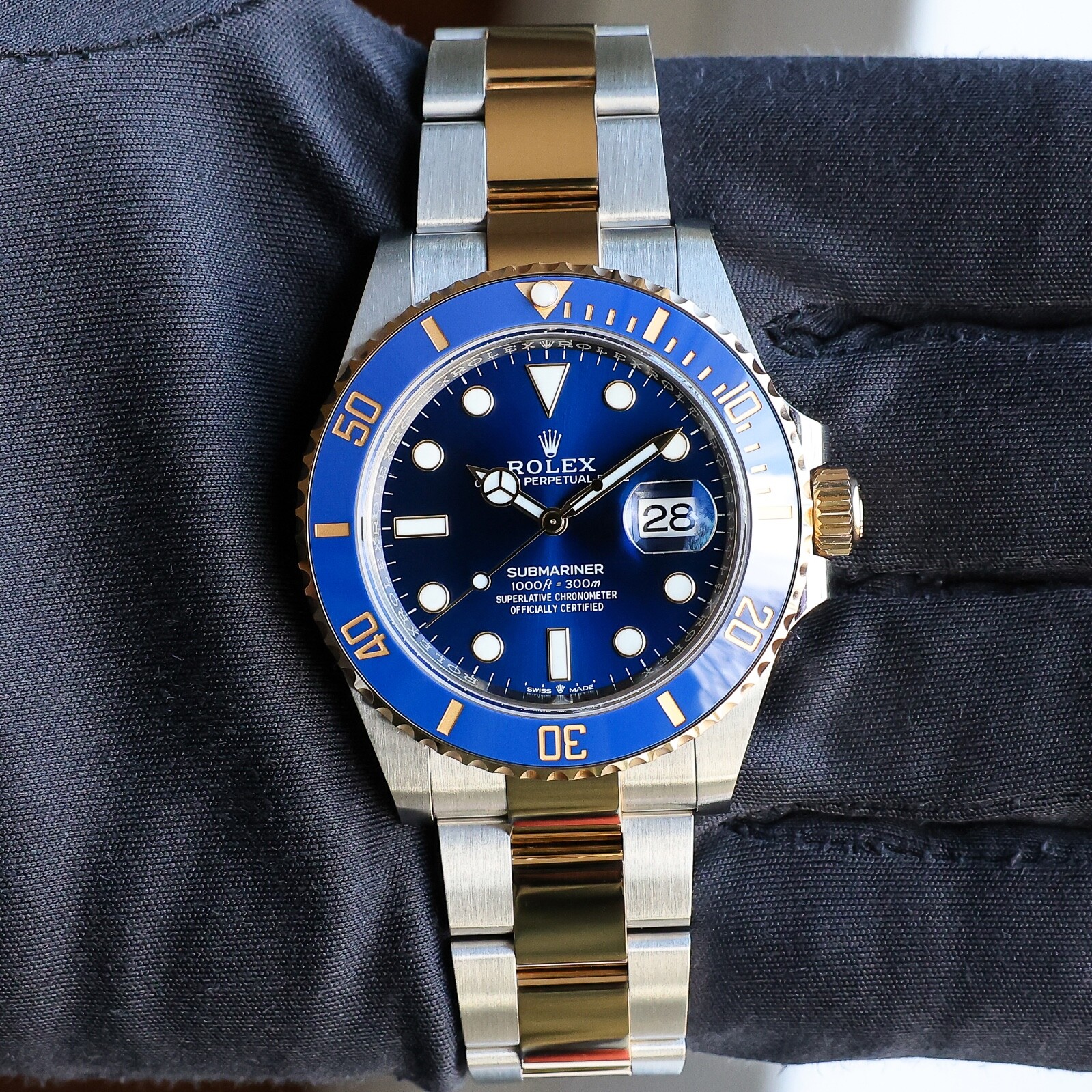Pre-owned Rolex Submariner Date 126613lb Blue Bluesy Unworn 2024 Gold Steel 41 Mm