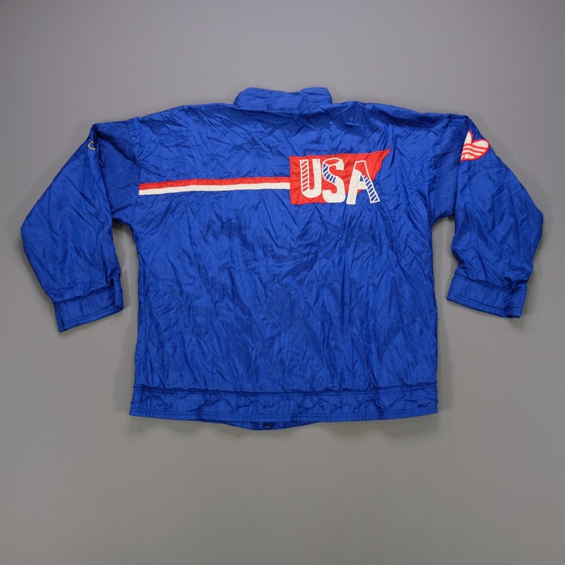 Rare Vintage ADIDAS Team USA Trefoil Full Zip Windbreaker