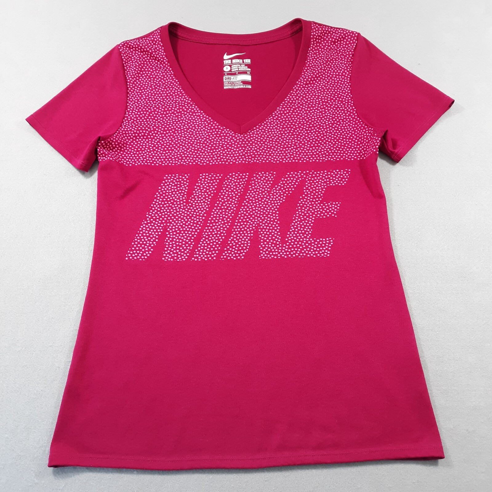 Nike Shirt Womens Size Small Athletic Cut Big Logo Dri-Fit