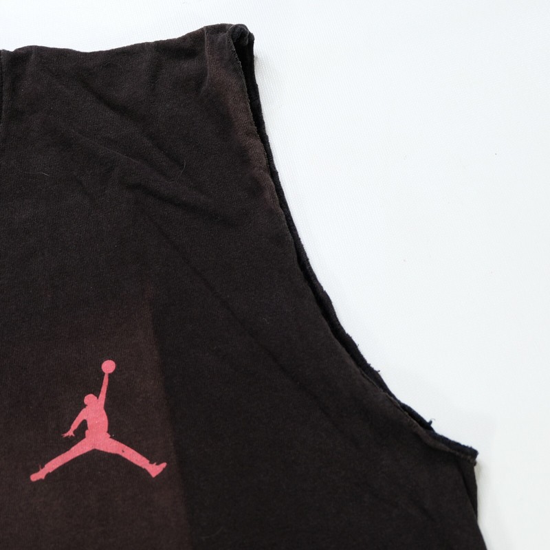 ☆【超希少】90s JORDAN ノースリーブ Lサイズ ブラック 刺繍 ロゴ