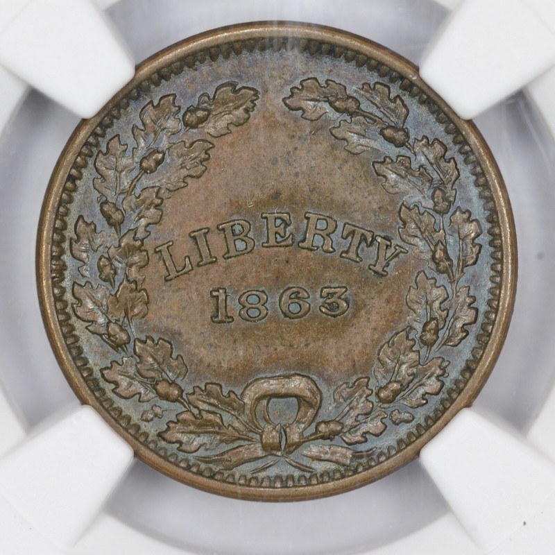 1863 Civil War Token F0236/426a Liberty - Union Forever NGC MS 62