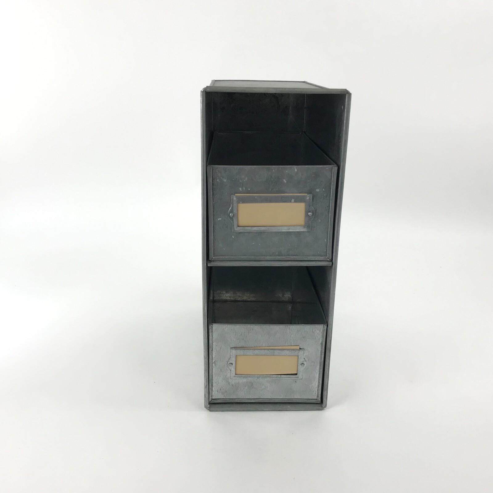 CD Storage Drawer File Cabinet Case Holder Organizer Galvanized Steel 2 Drawers