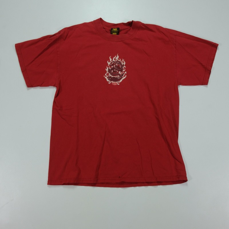 90-00s RED DRAGON Skateboards Tシャツ XXL Rare Vintage Year Of The Dragon YD Fire T Shirt 90s 2000s