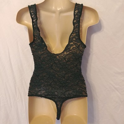 Vintage Victoria's Secret Green Mesh Gold Label Teddy Nightie Medium VTG