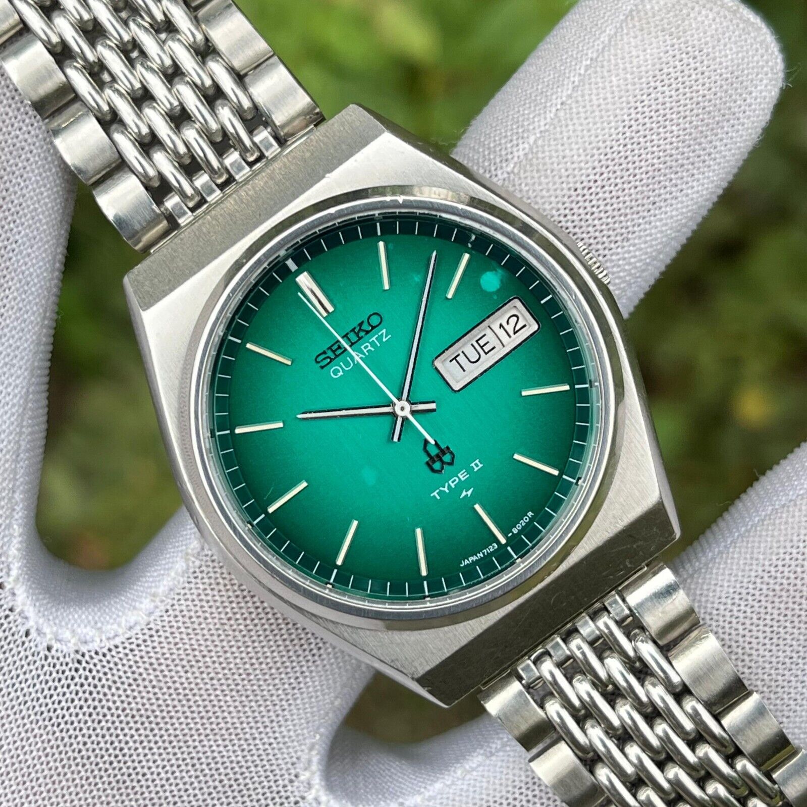 Vintage Seiko Type II Emerald Green Sunburst Dial Japan Vintage Seiko Type II Emerald Green Sunburst Dial Japan