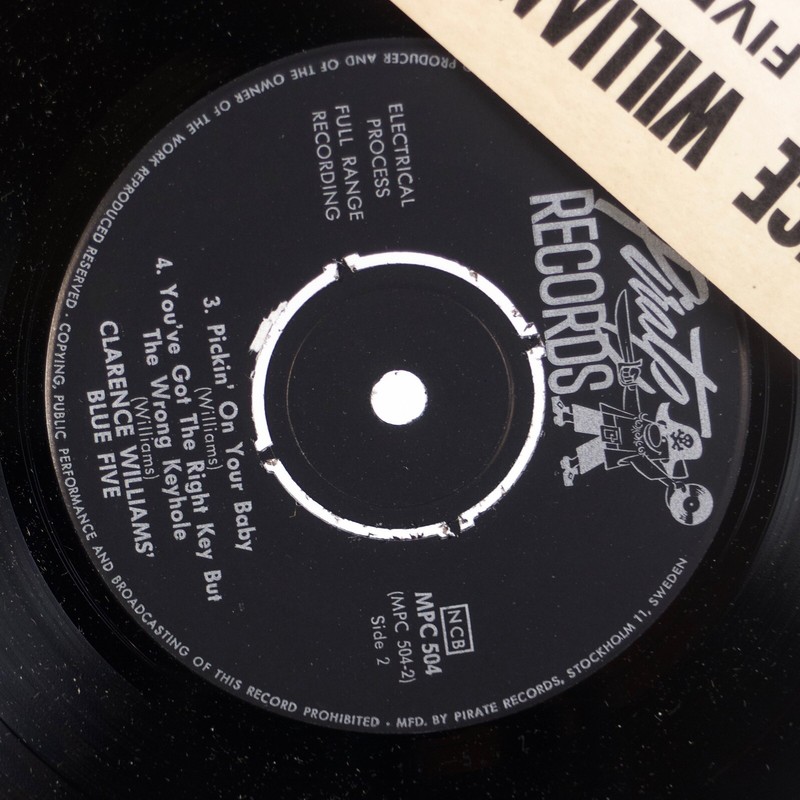 レア盤　Clarence Aird - One in the Spirit CLARENCE WILLIAMS BLUE FIVE: Jazz Sweden 7” EP Achin' Hearted