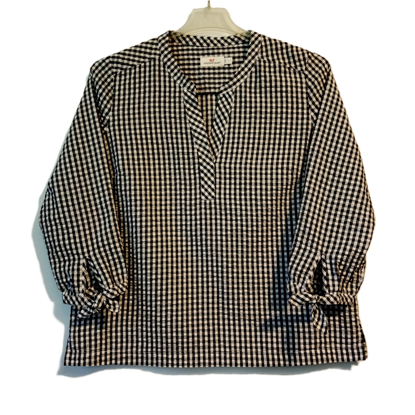 Vineyard Vines Top womens Large Black/White Gingham Vineyard Vines Top womens Large Black/White Gingham