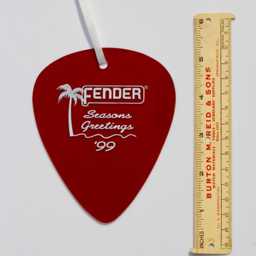 Fender Giant Guitar Pick DEALER Ornament 1999 California Clear - Candy Apple Red