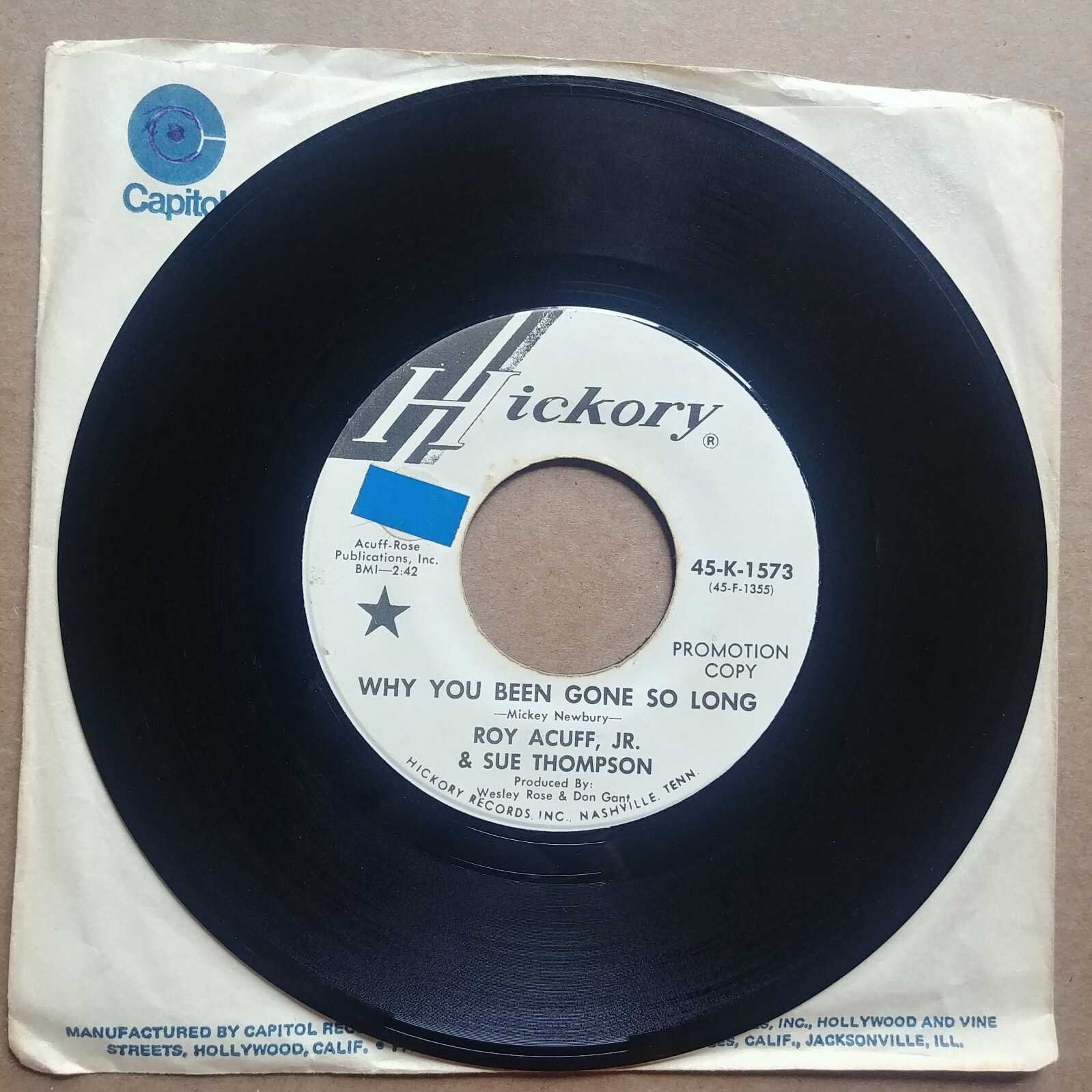 7” Roy Acuff Jr. &amp; Sue Thompson Thoughts 45K1542PROMO Hickory US Vinyl /00080 My03NDc1LmpwZWc.jpeg