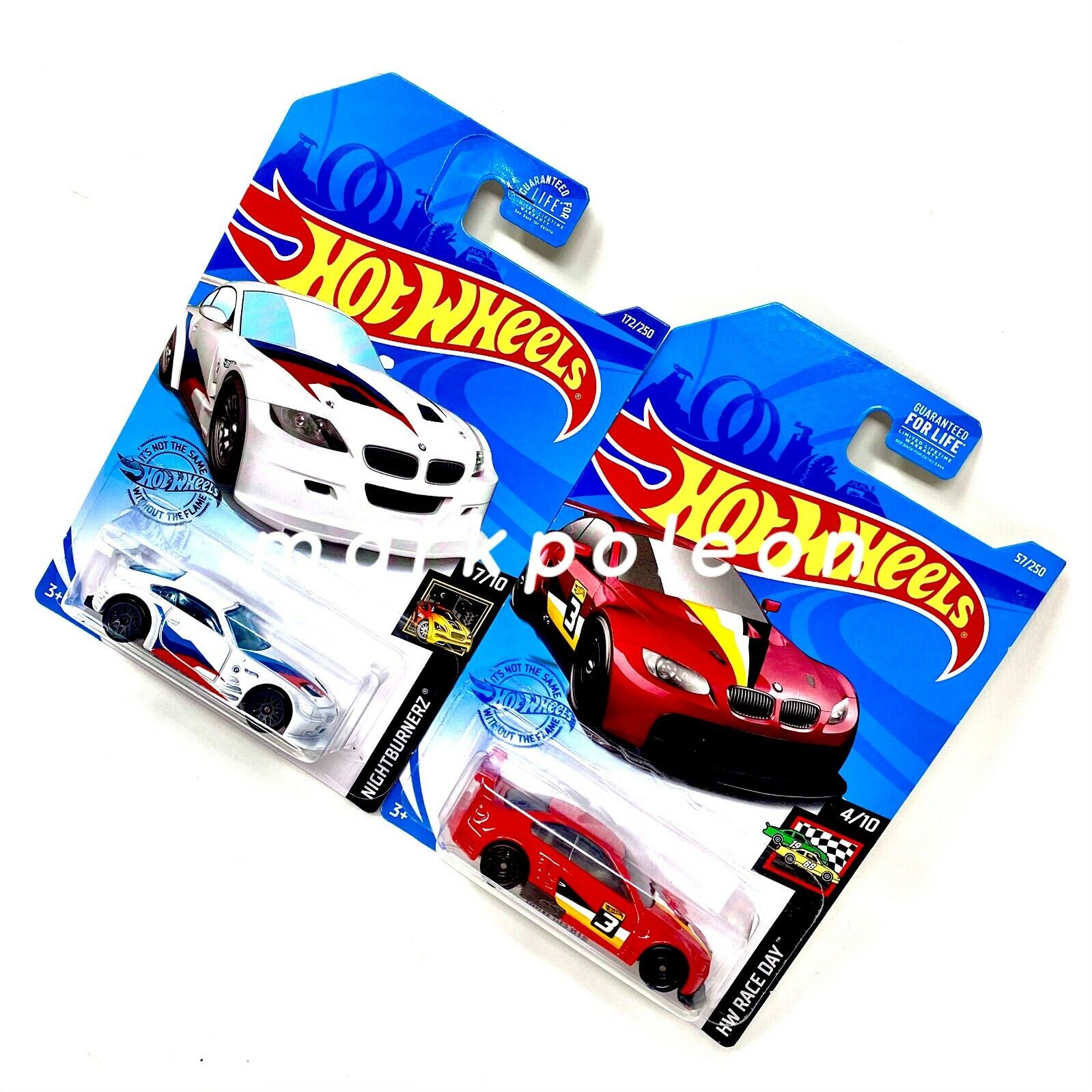 Hot Wheels BMW M3 GT2 Z4 M Motorsport Set of 2 Red White HW Hot Wheels BMW M3 GT2 Z4 M Motorsport Set of 2 Red White HW