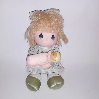 Vintage Precious Moments Doll What a Treasure Holding Baby 1989 Applause
