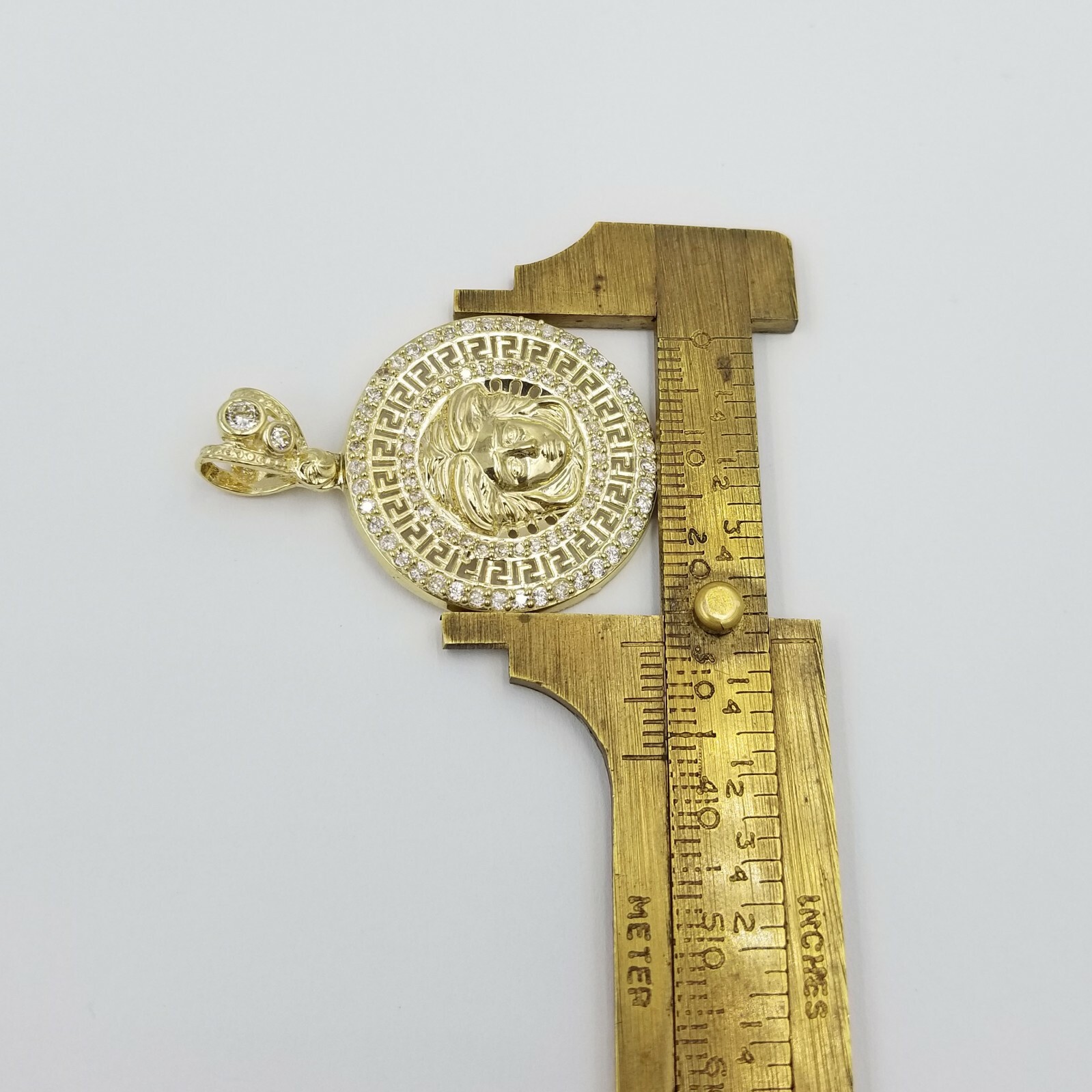 Pre-owned Globalwatches10 10k Yellow Gold "m" Head Charm Pendent Rope Chain 2.5mm 20 22 24 Men's Womens