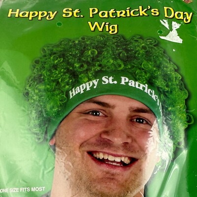  NEW St. Patrick's Day Wig BEISTLE Curly Green Hair w Headband SEALED