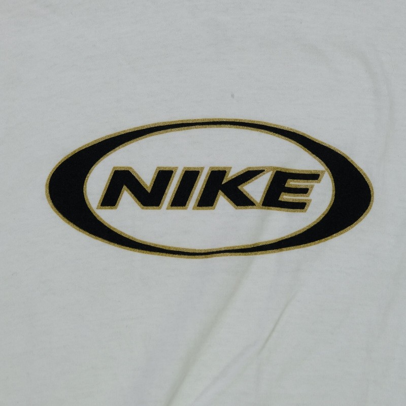 Rare Vintage NIKE Spell Out Oval Circle Logo T Shirt 90s