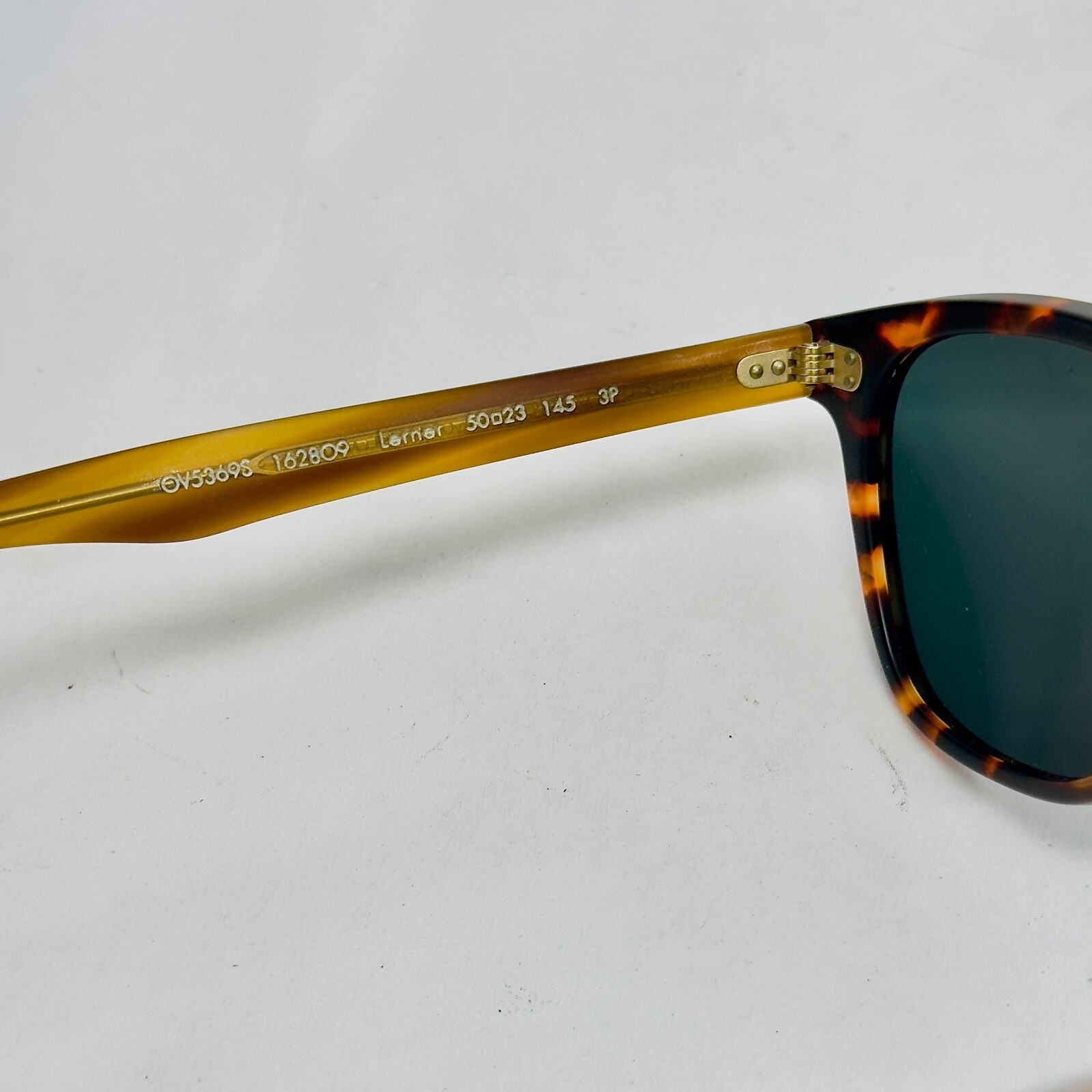 Pre-owned Oliver Peoples 5369 Lerner Sunglasses Ov5369s Tortoise Green Mirrored Polarized