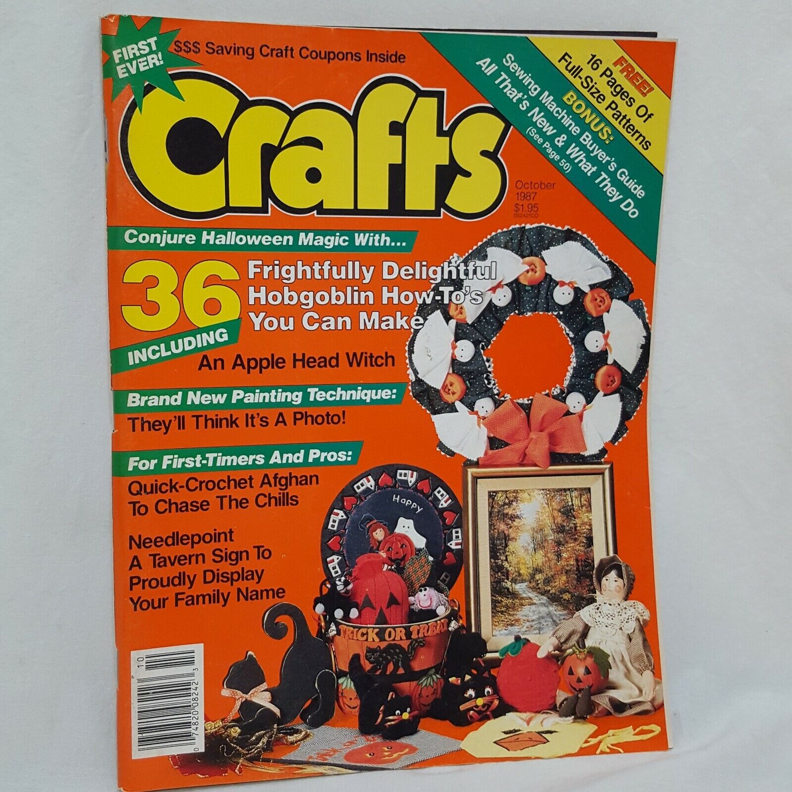 Crafts Magazine Halloween 36 Projects Oct 1987 Patterns Crochet Needlepoint 