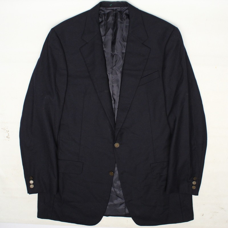 VTG Hickey Freeman Canterbury Mens Blazer 44XL Solid Navy